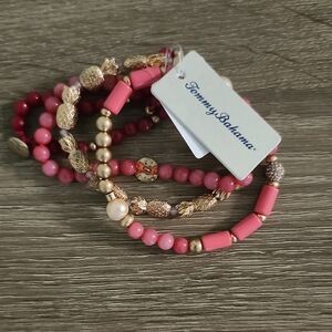 Tommy Bahama Coral and Gold Bracelet Set